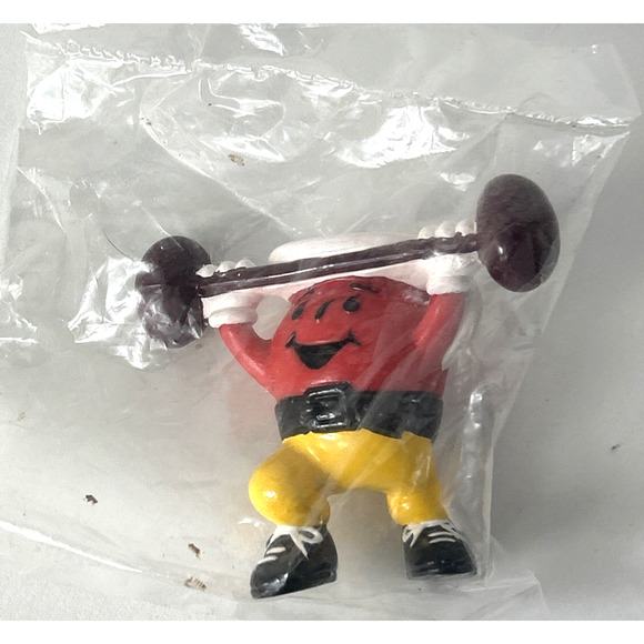 Kool Aid Man Lifting Weights Plastic 1980s Toy Collectible Figure Figurine READ - Picture 1 of 3